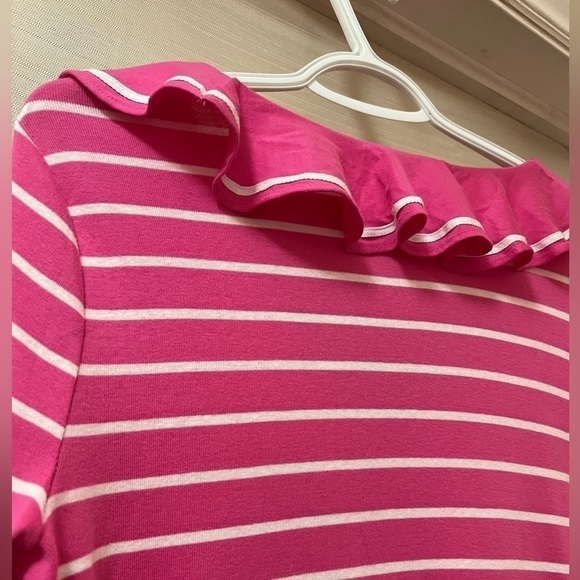 ⚫️ BOGO Pink and white striped Lauren Ralph Lauren women’s ruffled top size m - Picture 5 of 7
